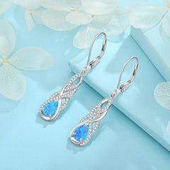Opal Hängend Ohrringe 925 Sterling Silber Tropfen Schmuck Damen Frauen Mutter Freundin