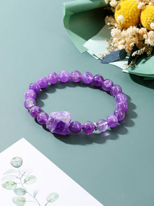 Amethyst Perlen Armband 8mm Naturstein Heilstein
