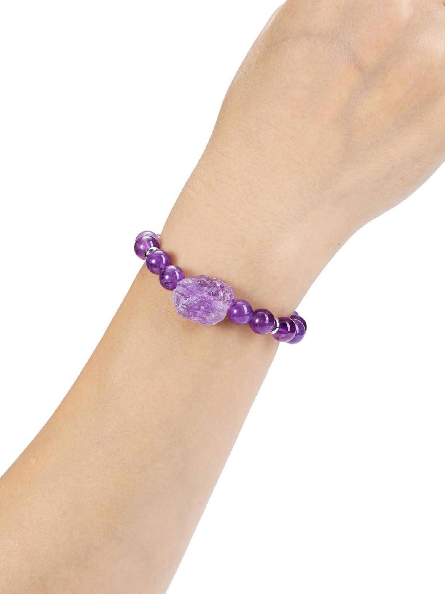 Amethyst Perlen Armband Kristall Healing 8mm Naturstein