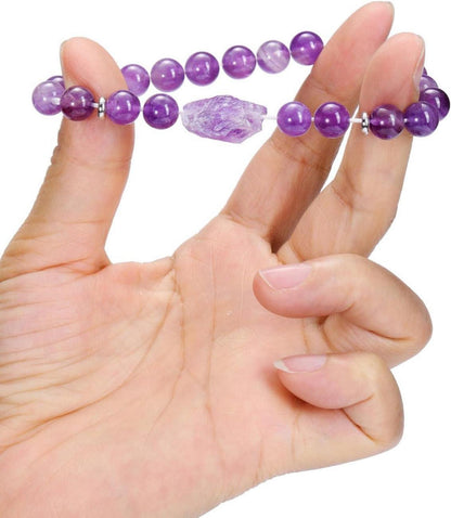 Amethyst Perlen Armband 8mm Kugeln Natürlicher Kristall Heilstein*angstrom Energetisches Glücksarmband