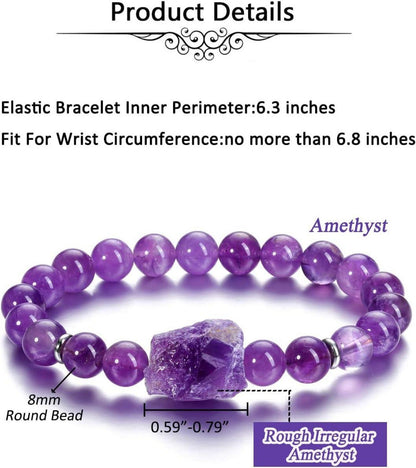 Amethyst Perlenarmband Natürlicher Heilstein 8mm Glücksarmband