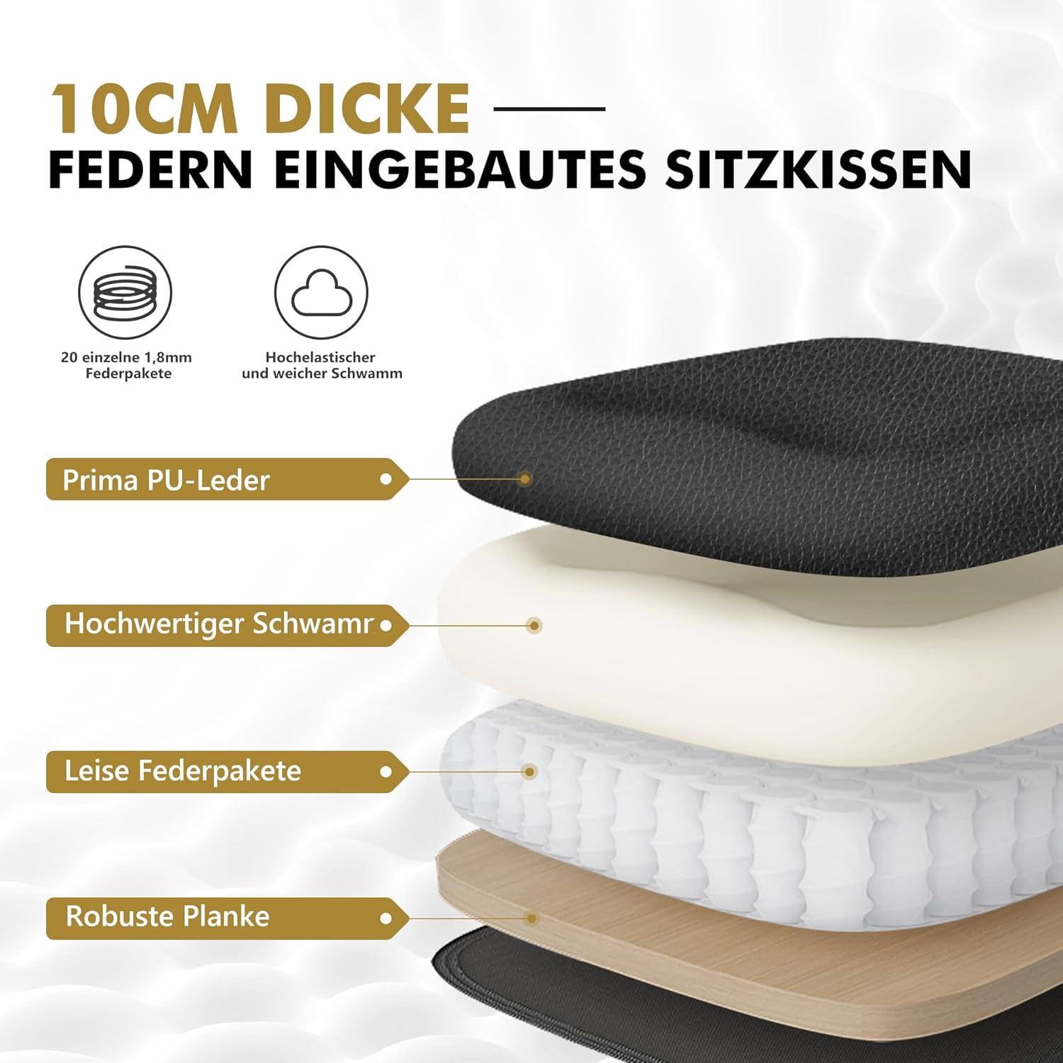 Ergonomischer Bürostuhl mit großer Rücklehne, Fußstütze und