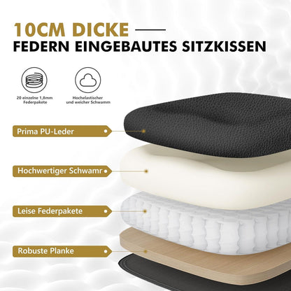 Ergonomischer Bürostuhl mit großer Rücklehne, Fußstütze und