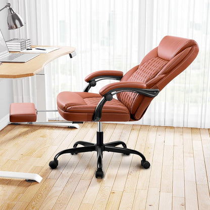 Ergonomischer Chefsessel mit Fußstütze und Lordosenstütze