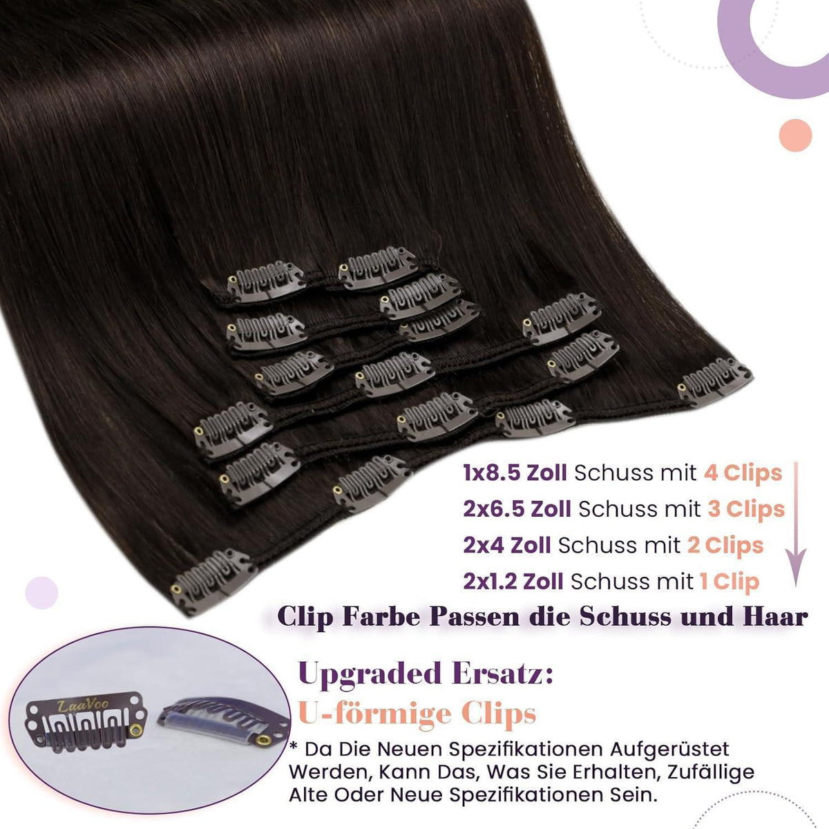 Echthaar Clip-in Braun 60cm – Remy Haarverlängerung
