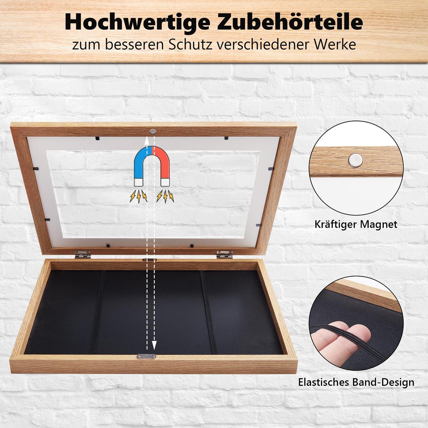 Kromapolis 2 Stück Bilderrahmen Kinderzeichnungen A4 Acrylglas Hölzerne Farbe