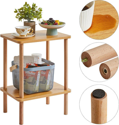 Beistelltisch Holz Nachttisch 2 Ebenen 39x29x53cm Wohnzimmer Schlafzimmer