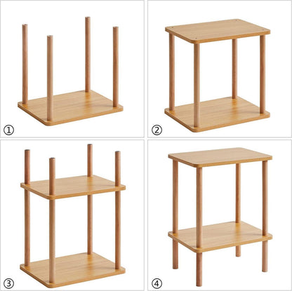 IBUYKE Holz Beistelltisch Nachttisch 2 Ebenen Couchtisch Modernes Design 39x29x53cm