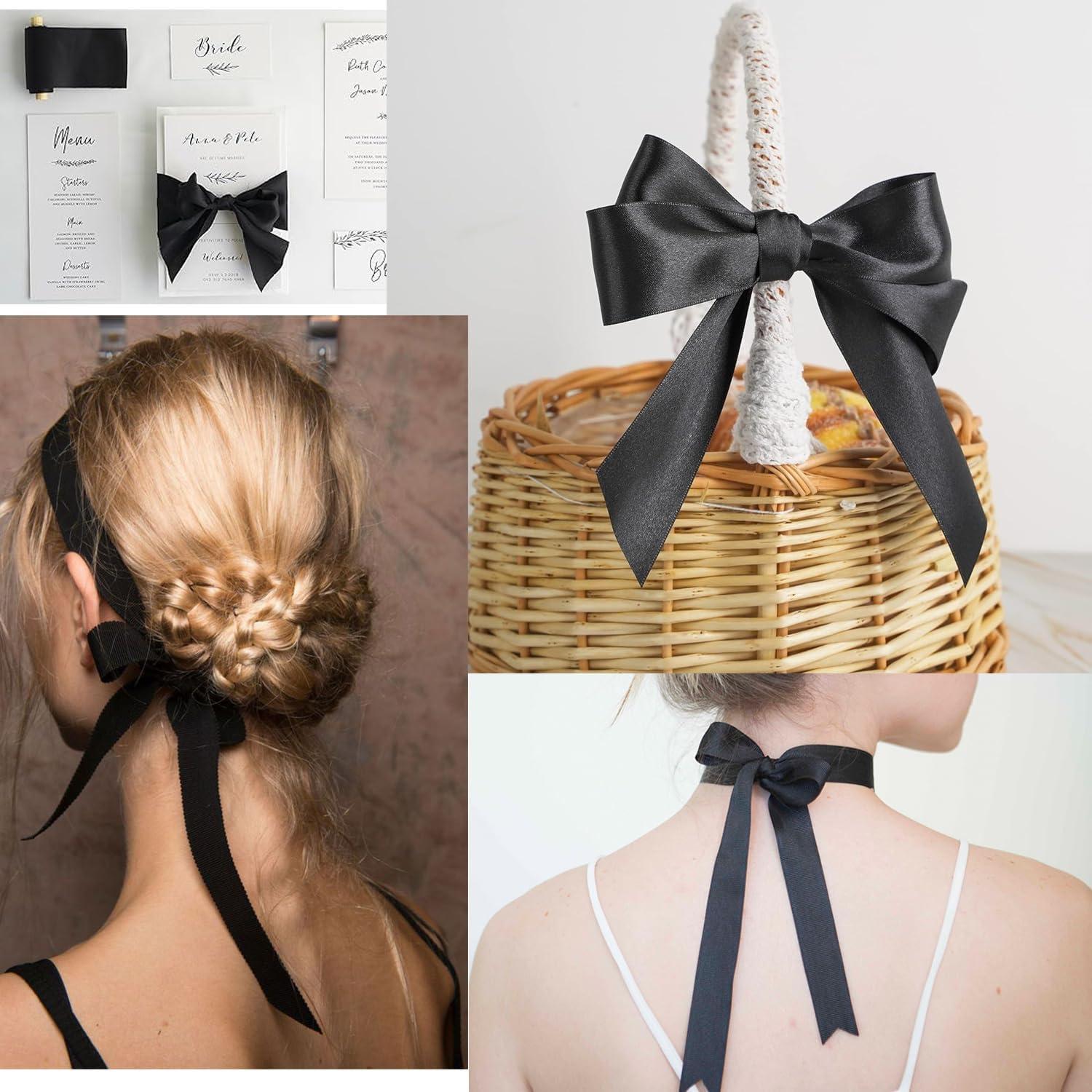 Satinband Schwarz 44m Geschenkband 20mm Breit Hochzeit Taufe Geburtstag Deko