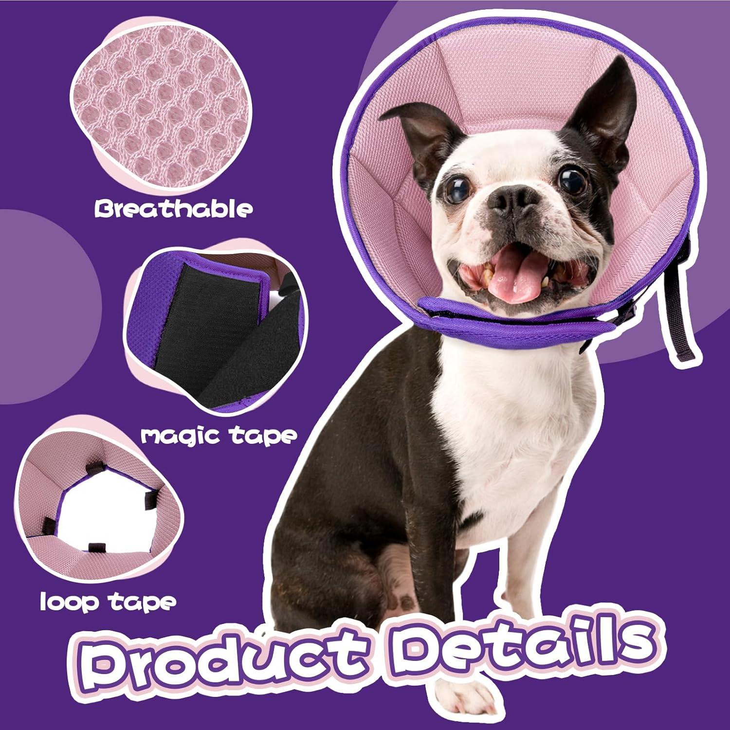 Halskrause Leckschutz Hund Einstellbar Lila Größe L 34-44cm