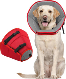 Leckschutz Hund Halskrause Einstellbar Biss- Leckwunden Rot XL