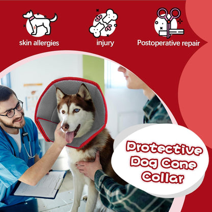 Halskrause Leckschutz Hund Einstellbar Hundekragen Schutzkragen Hund