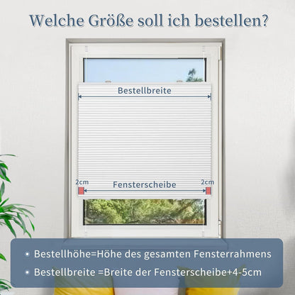 Plissee ohne Bohren Verdunkelung Thermo Wabenplissee 90x220