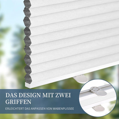 Plissee ohne Bohren Verdunkelung Thermo Wabenplissee 90x220