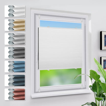 Verdunklungsplissee Wabenplissee ohne Bohren Weiß 70x220cm Thermo-Isolierung