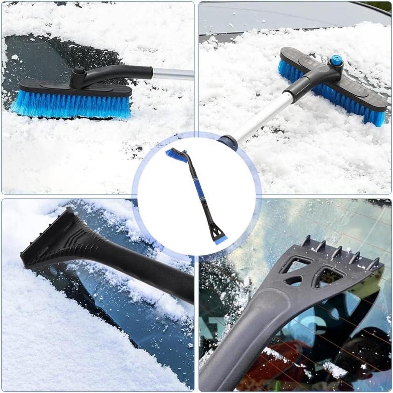 Eiskratzer Auto 3 in 1 Besen Schneebürste Abnehmbarer Eisschaber BLAU