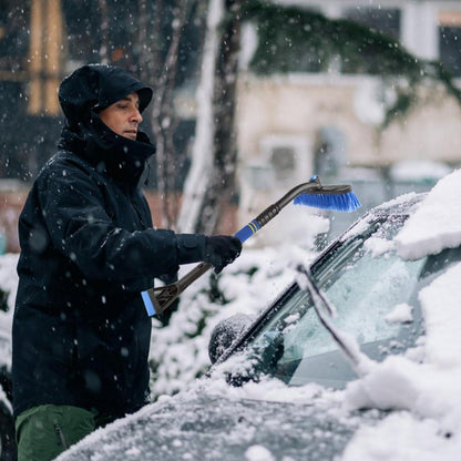 Eiskratzer Auto mit Besen 3 in1 Schneebürste Eisschaber Schaumstoffgriff BLAU