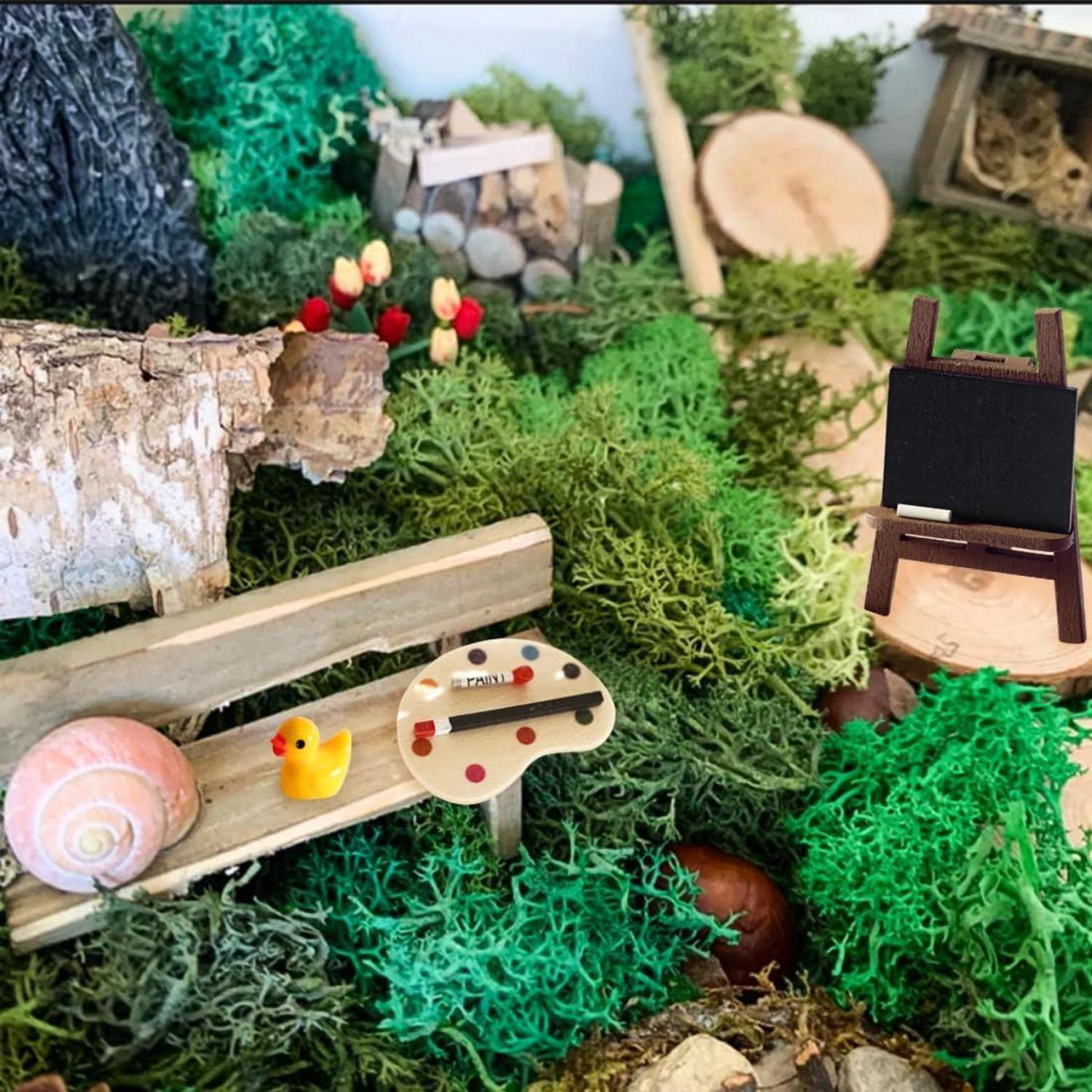 Miniatur Wichtel Zubehör Set für Weihnachten und Puppenhaus - 12-teiliges Wichtel Mal Kunst Set