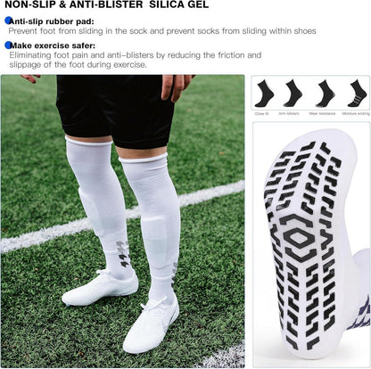 Closemate 3 Paar Rutschfeste Fußballsocken Herren Damen 39-46 Schwarz Blau