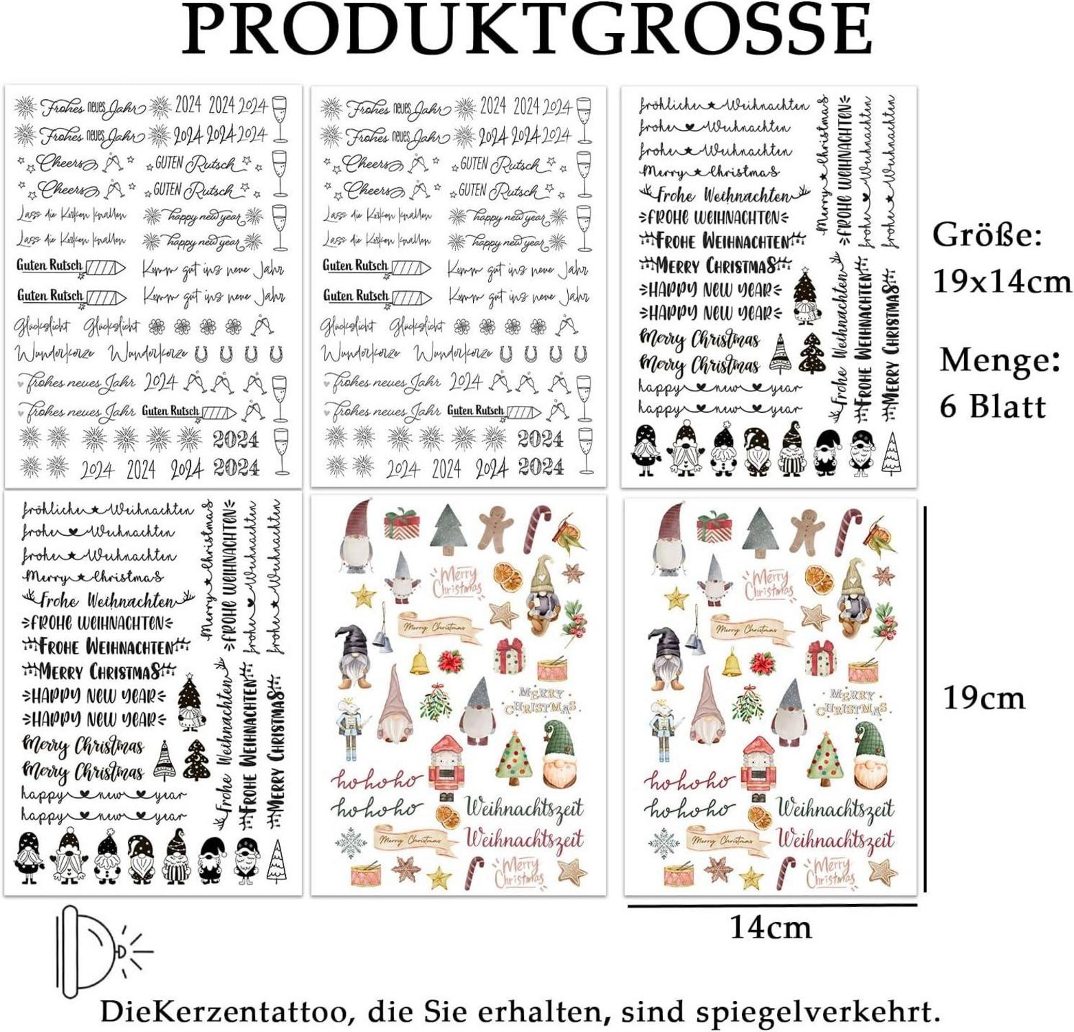 Kerzentattoos Weihnachten Happy New Year DIY Geschenk 6