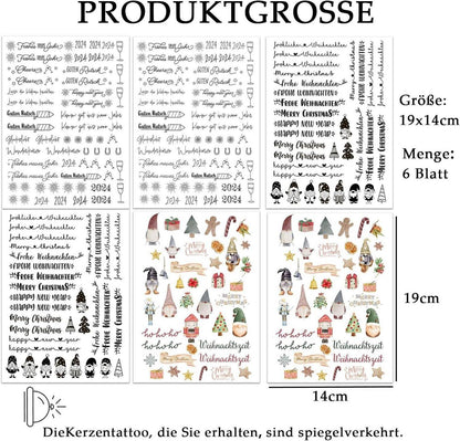 Kerzentattoos Weihnachten Happy New Year DIY Geschenk 6