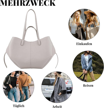 TIAASTAP Kunstleder Tote Bag Damen Groß Shopper Tasche Elegante Schultertasche Henkeltasche