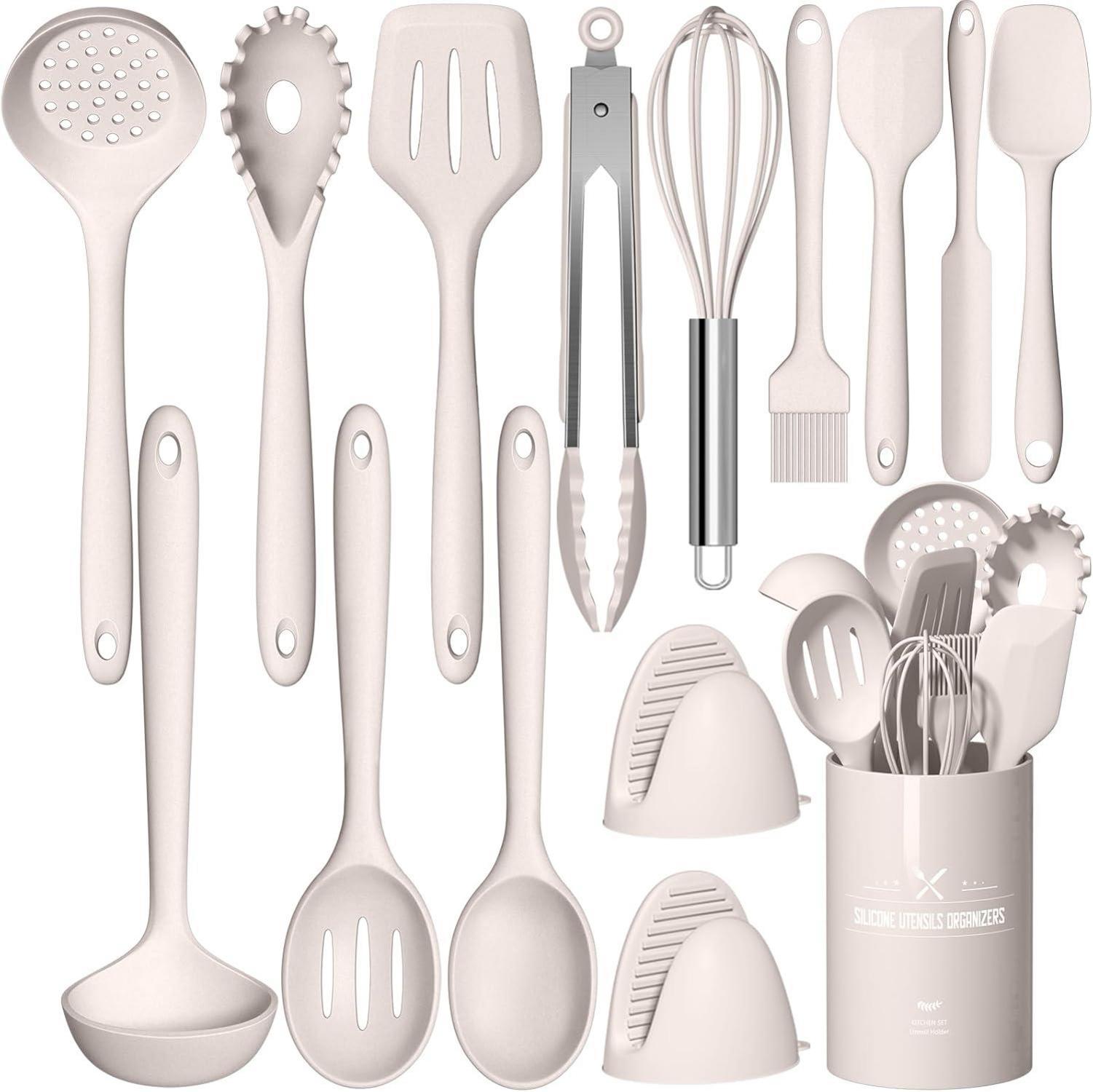 15-teiliges Silikon Küchenhelfer Set - Hitzebeständiges Kochutensilien