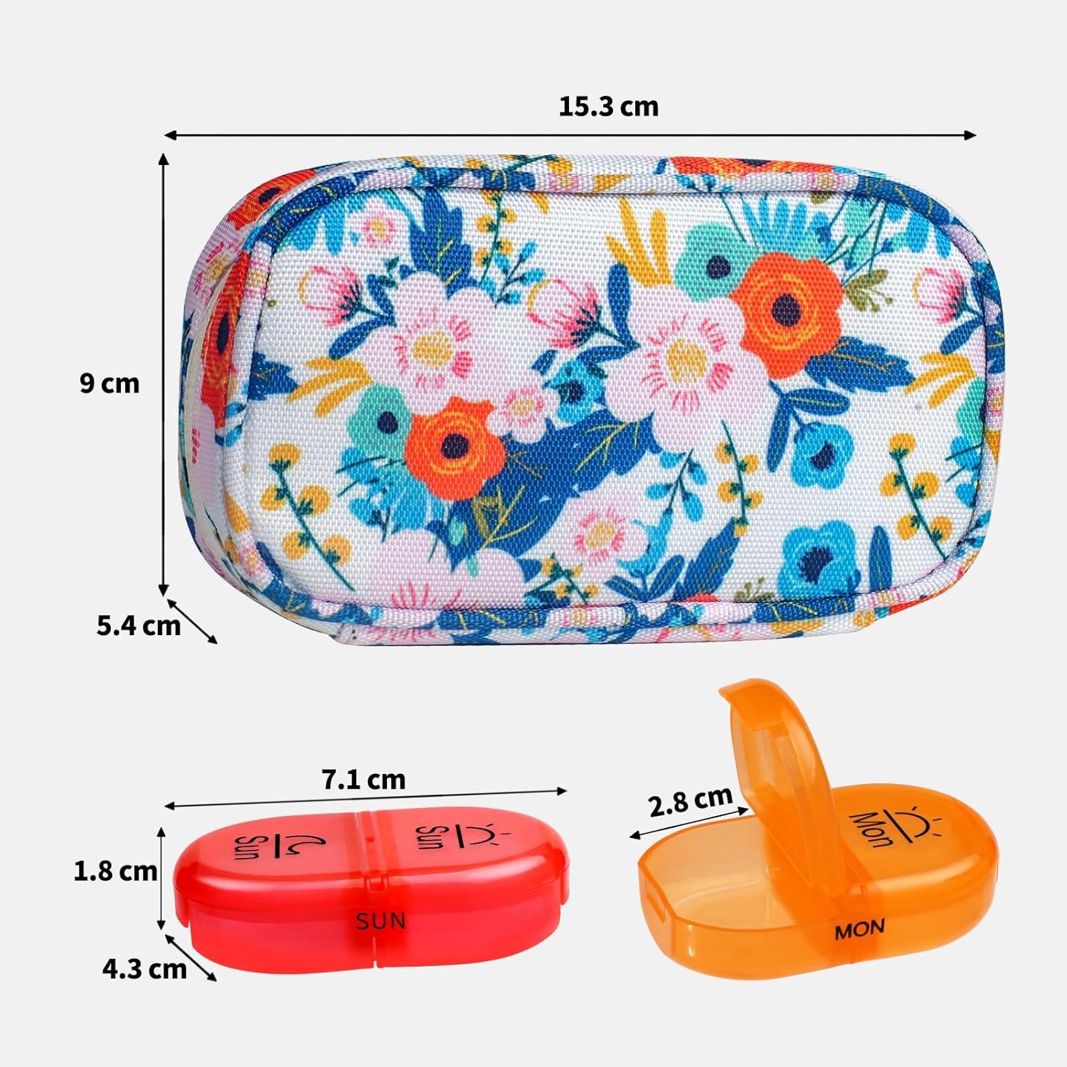 Serfeymi Tablettenbox 7 Tage 2 Fächer Regenbogen Canvas