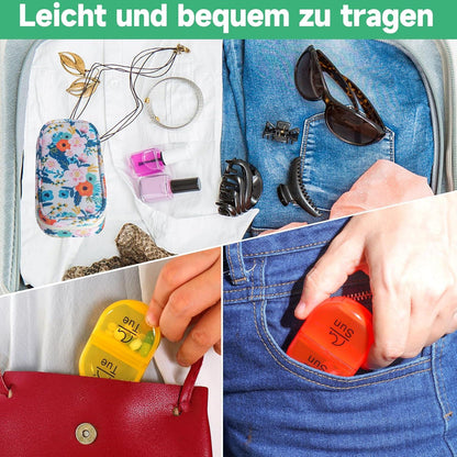 Tablettenbox 7 Tage Pillendose Regenbogen Organizer Canvas Tasche