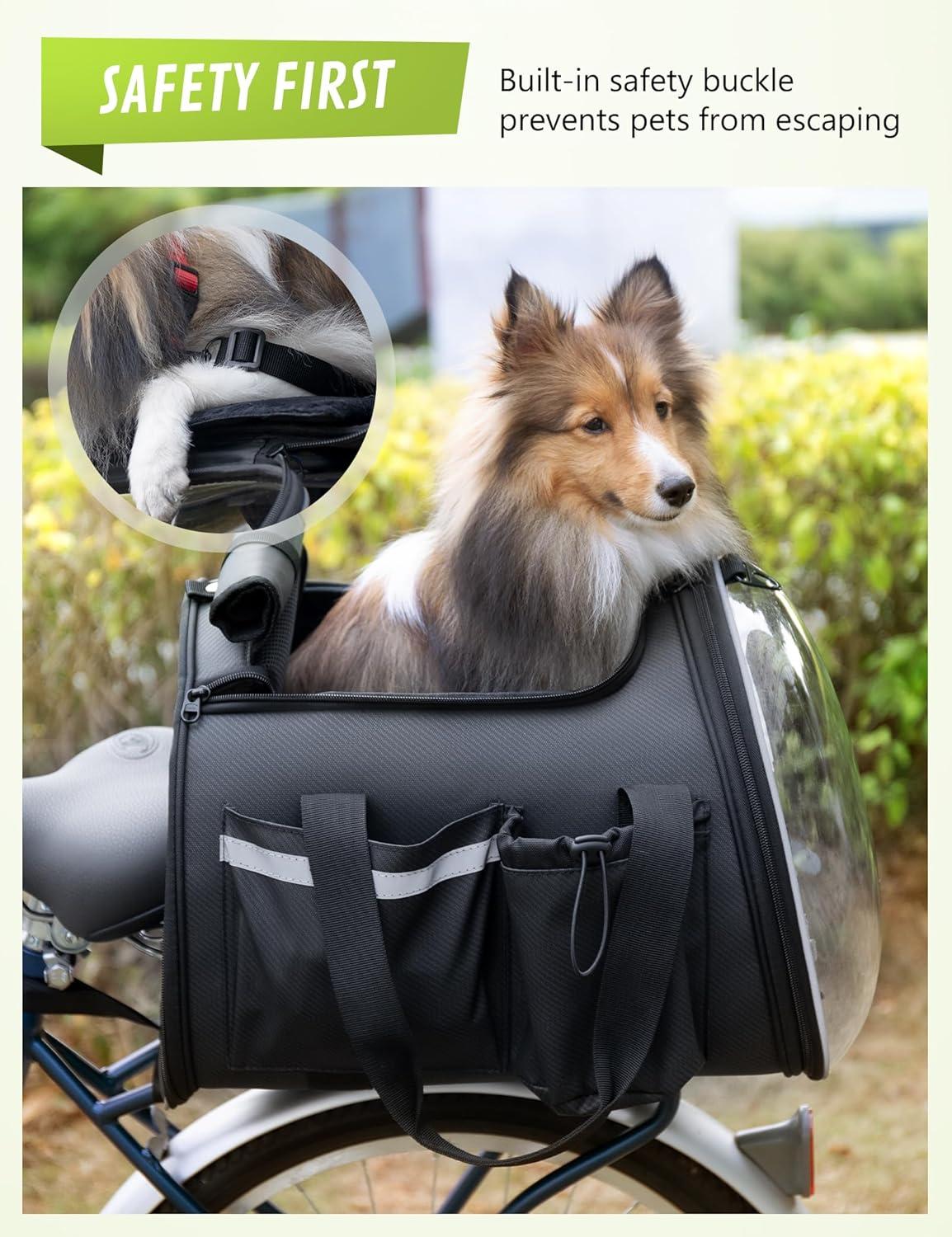 Hundekörbchen 5KG, Fahrradkorb Hinten für Kleine Hunde - Wasserbeständig & Atmungsaktiv