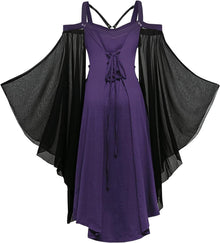 Gothic Mittelalterliches Damenkleid Vintage Schwarz