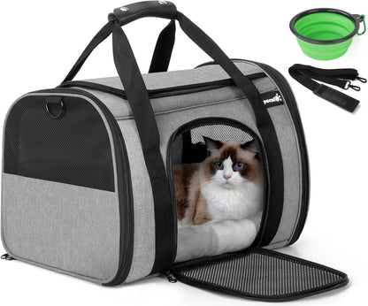Pecute Transportbox für Katzen und kleine Hunde mit Schultergurt