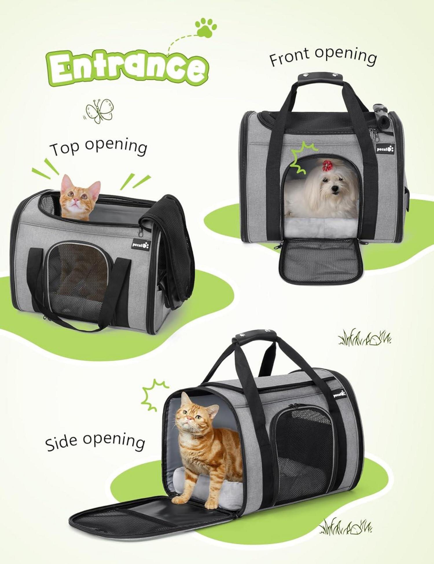 Faltbare Transportbox Katze Haustiernest Schultergurt Grau XL