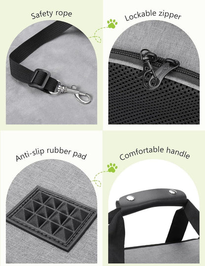Faltbare Transportbox Katze Haustiernest Schultergurt Grau XL