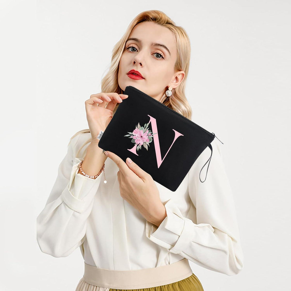 Personalisierte Kosmetiktasche mit Initialen – Geschenk für Frauen