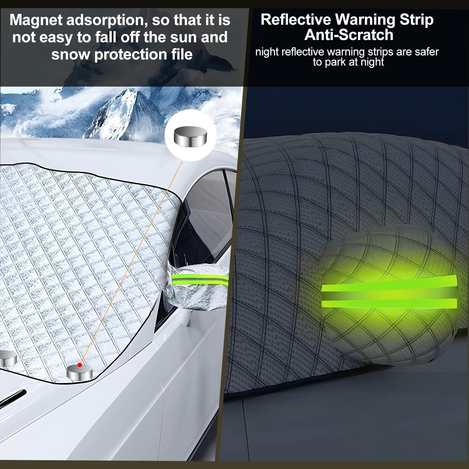 Frontscheibenabdeckung Auto Winter Windschutzscheibe Magnet Frost UV Schutz 243x105cm