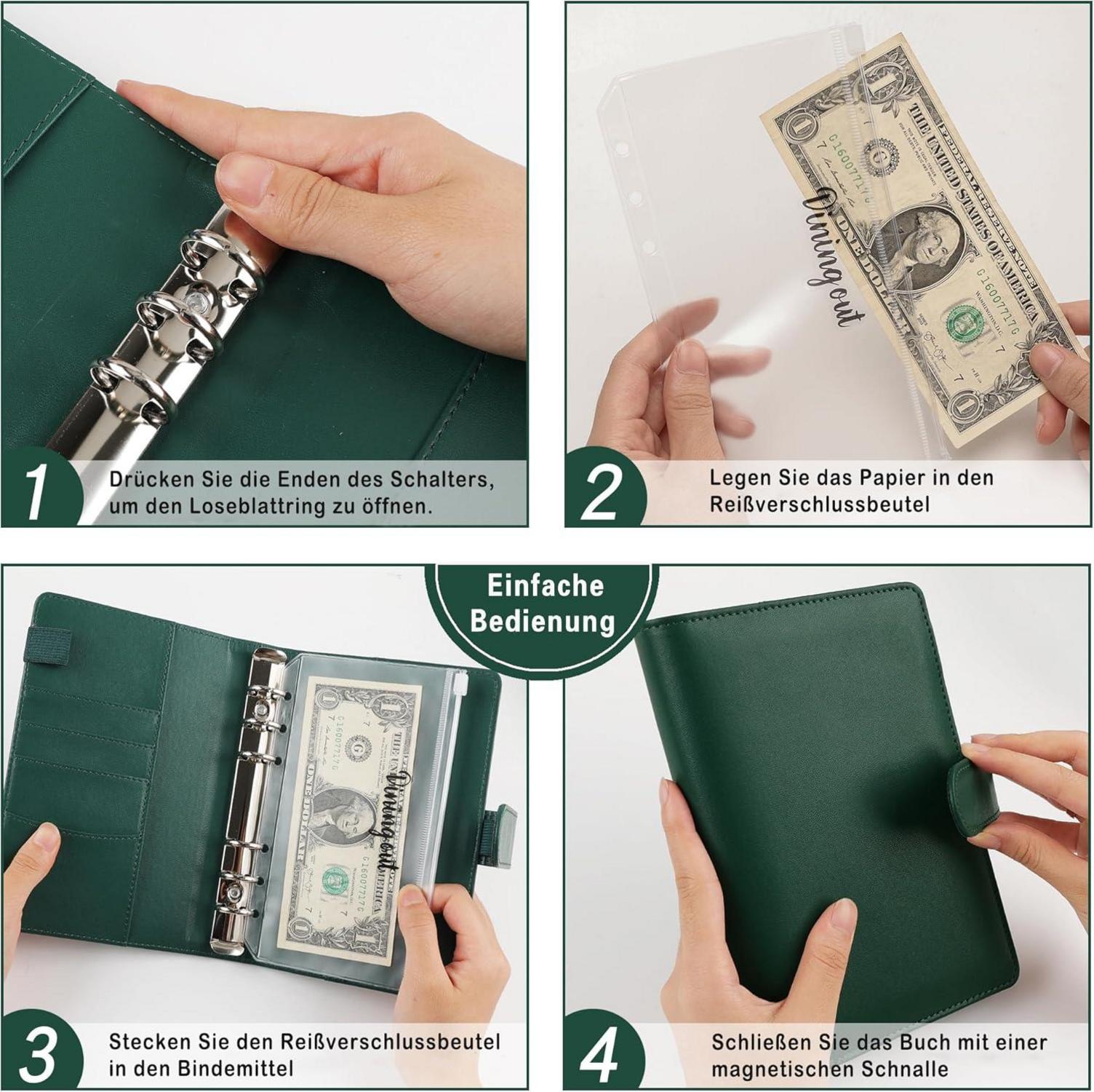 A6 Binder Budget Planner Geld Sparbuch Organizer Taschen Etiketten Deutsch