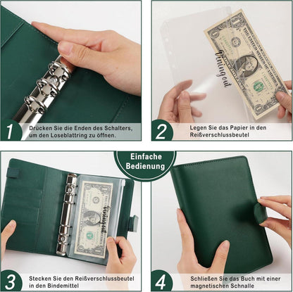 A6 Binder Budget Planner Geld Sparbuch Organizer Taschen Etiketten Deutsch