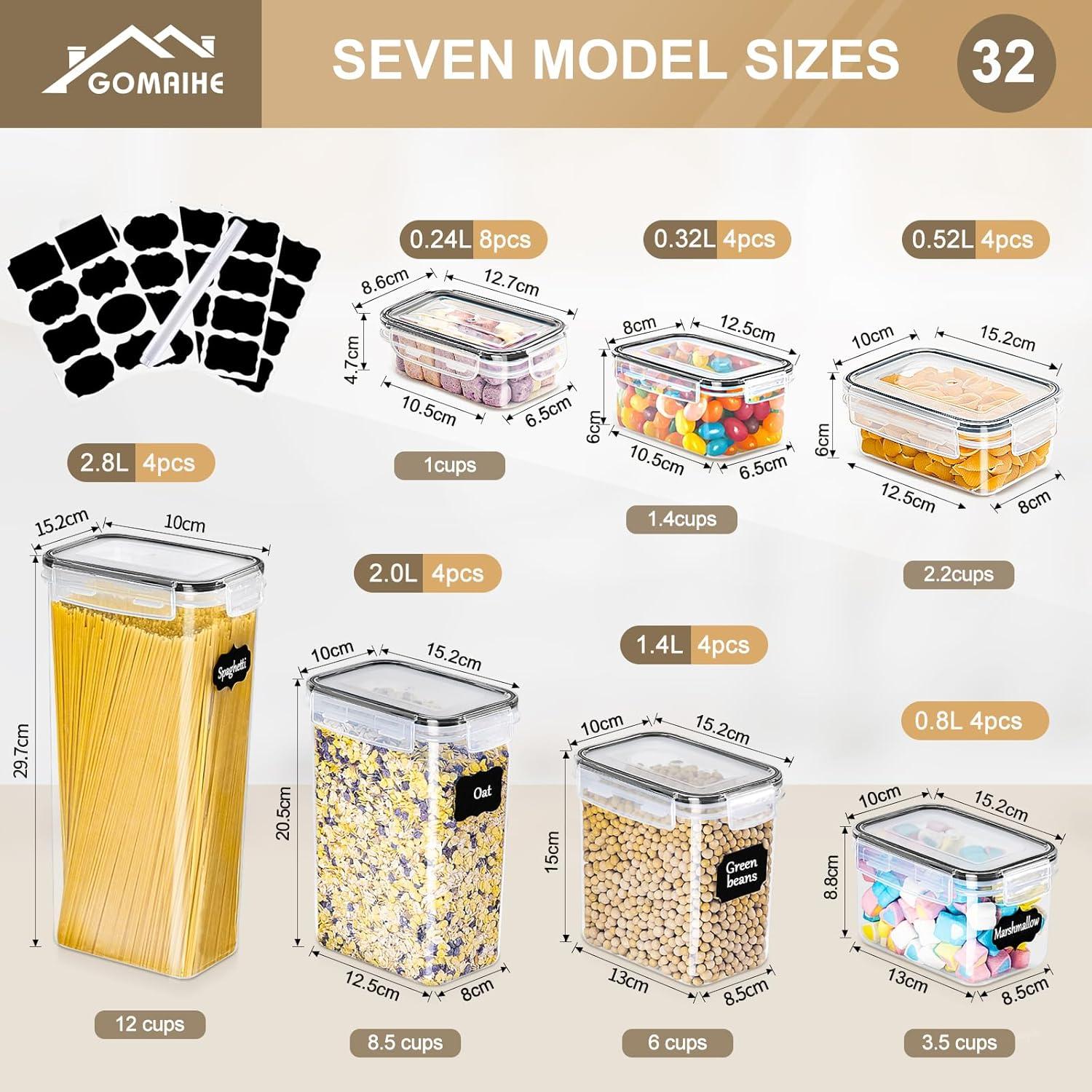 Vorratsdosen Set luftdicht Aufbewahrungsbox 32er Küche Müsli Spaghetti