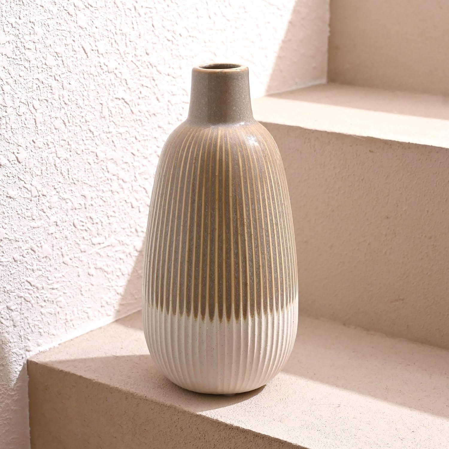 Moderne Braune Keramikvase für Zuhause Dekoration 24cm