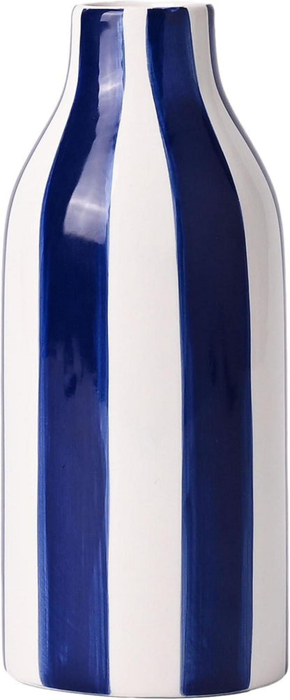 Moderne Blau-Weiße Keramikvase für Blumenarrangements