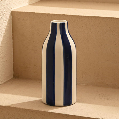 Moderne Blau-Weiße Keramikvase für Blumenarrangements