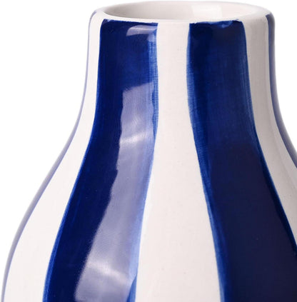 Moderne Blau Weiß Keramik Vase für Blumenarrangements 19cm