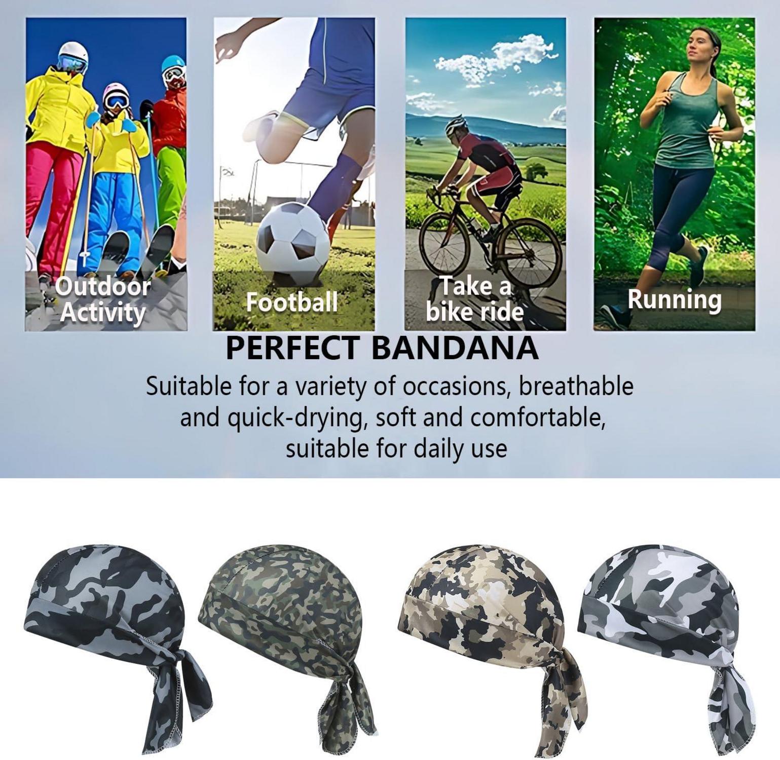 Bandana Schädel-Fahrradmütze 4er Set UV-Schutz Totenkopfmütze