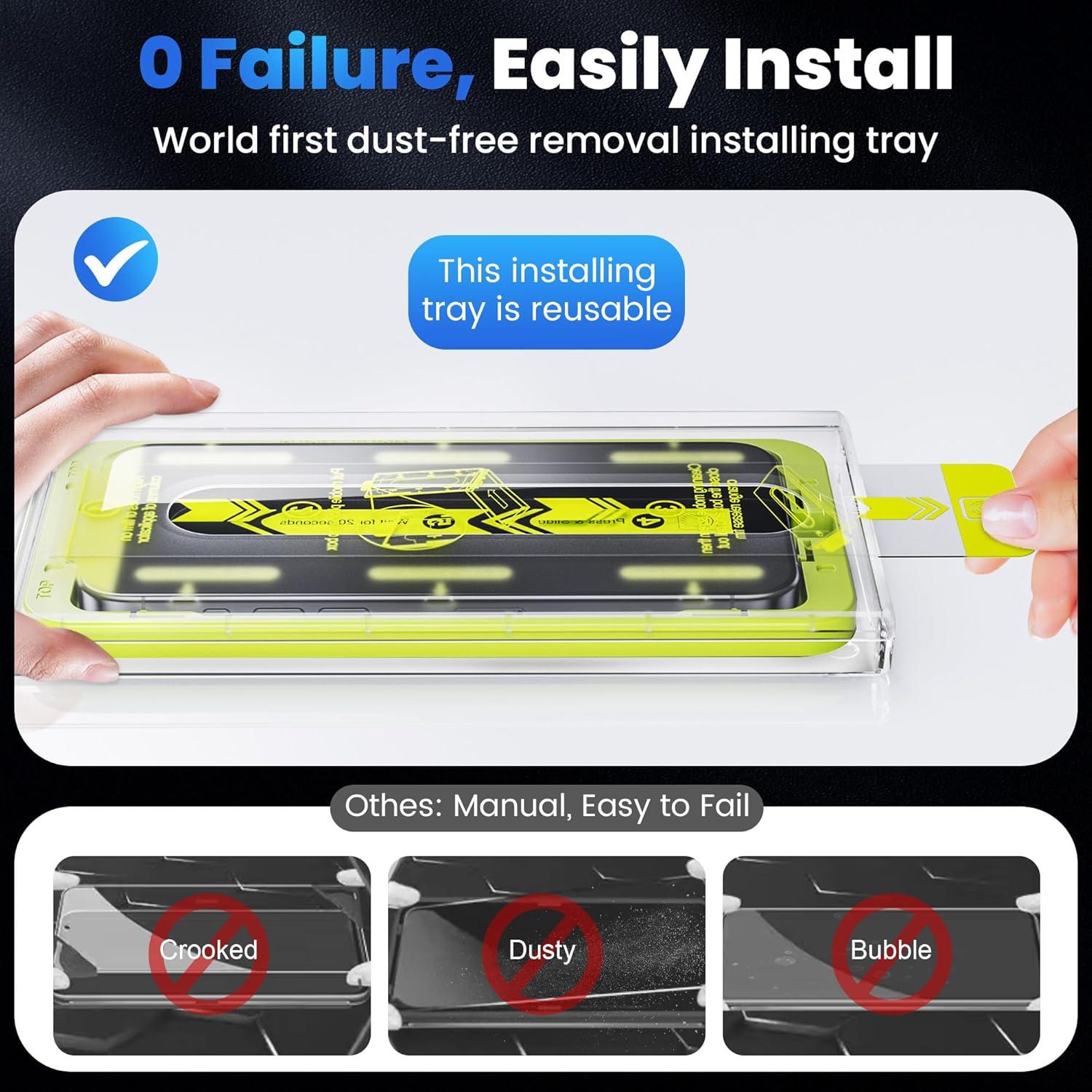iPhone 15 Pro Max Displayschutzfolie 9H Härte HD-Klar Anti-Fingerabdruck 2 Stück