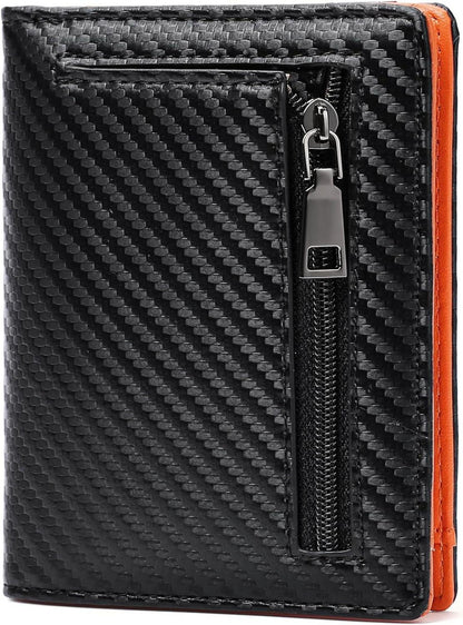 GAEKEAO Slim Wallet Herren RFID Schutz Schwarz Orange
