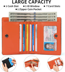 Slim Wallet Herren RFID Schutz Schwarz Orange