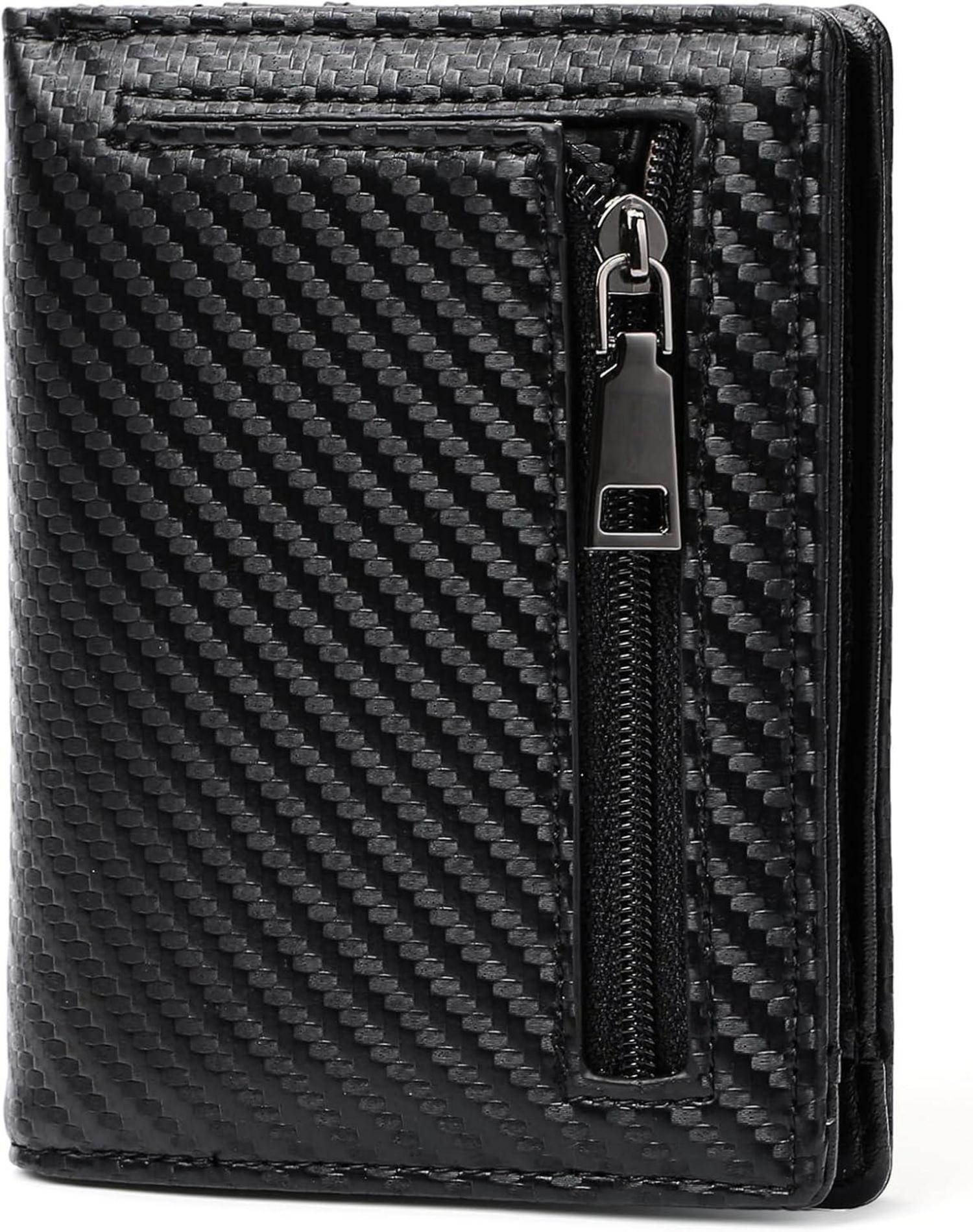 Geldbörse Herren Slim Wallet RFID Schutz Münzfach Schwarz