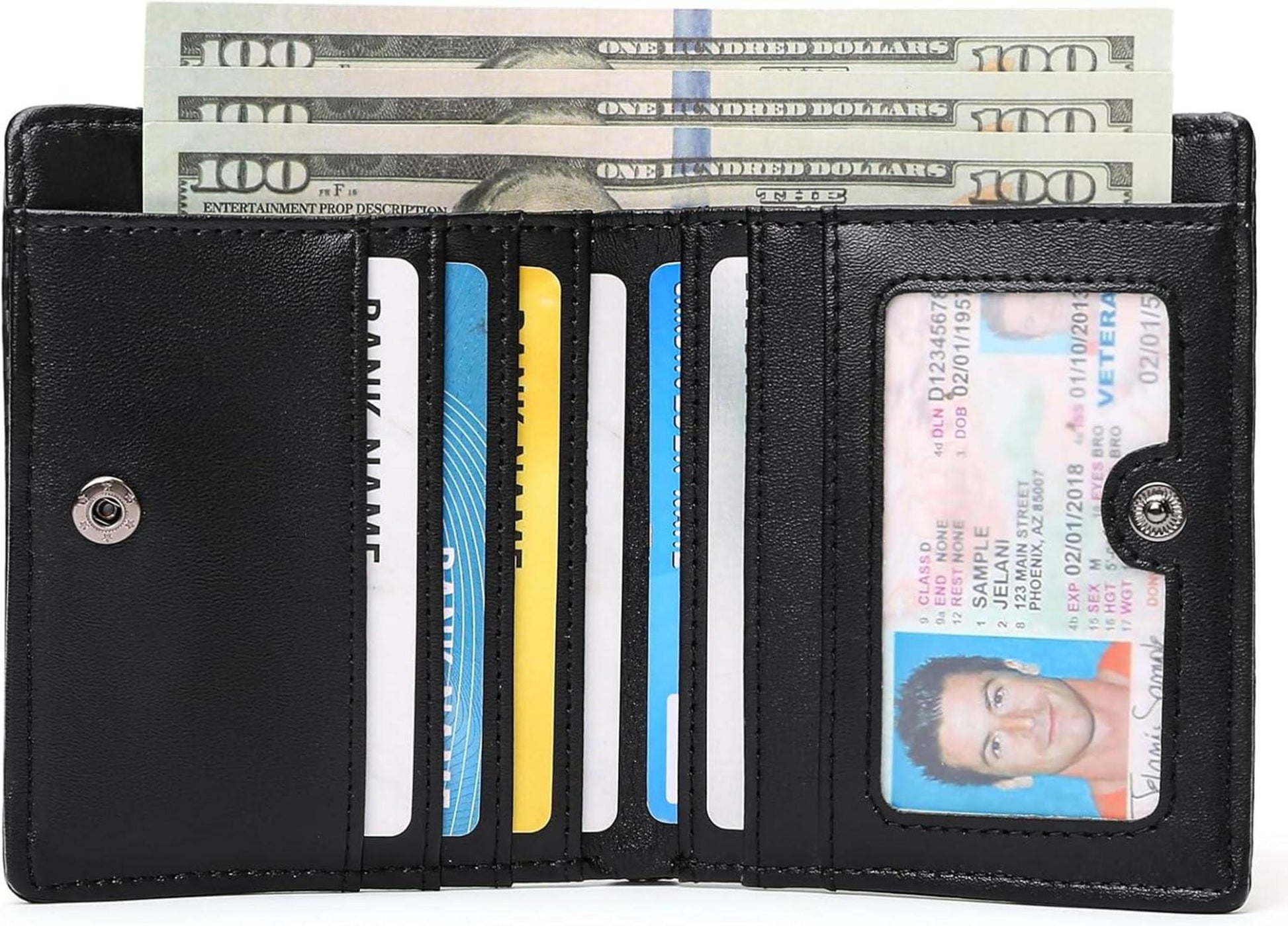 Herren Geldbörse Slim Wallet RFID Portemonnaie Münzfach Schwarz