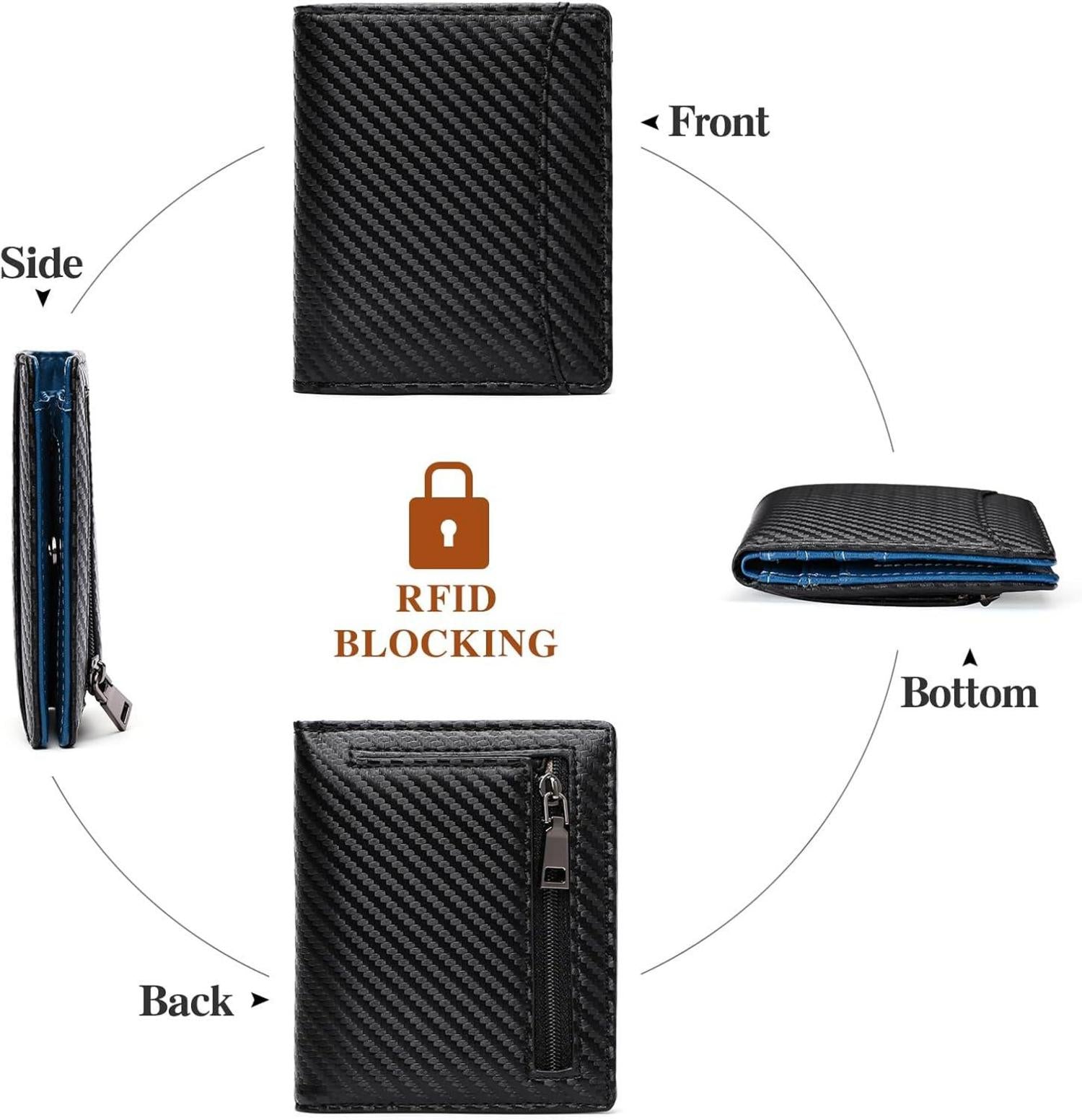 Slim RFID Geldbörse Herren mit Münzfach und Kartenfächer